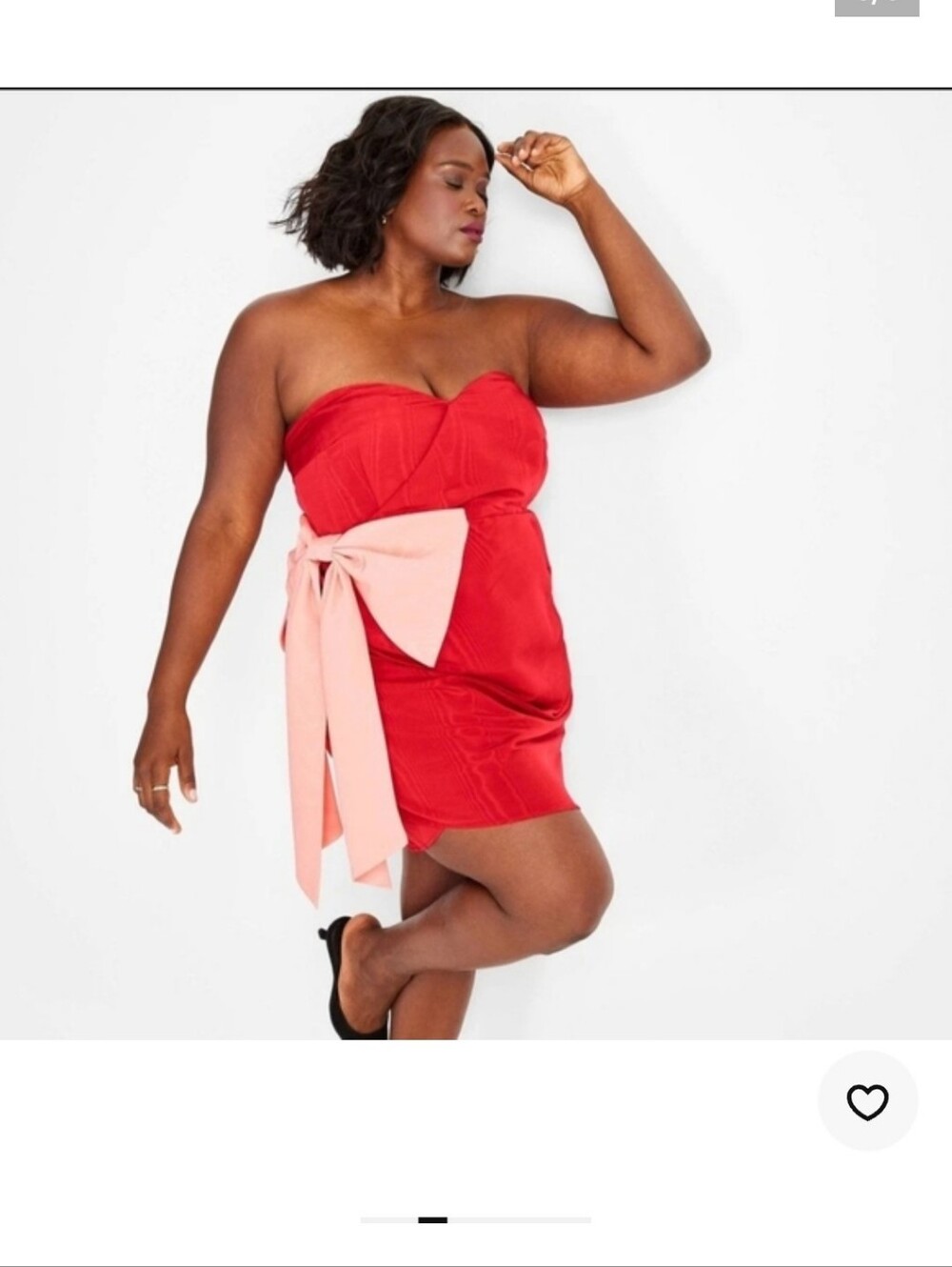 Brand New Spaghetti Strap Red Mini Dress with Pink Bow